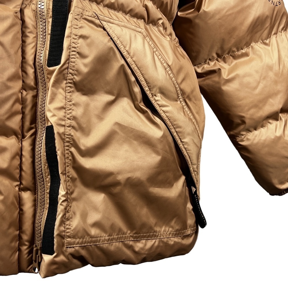 Adidas by Stella McCartney Tan Hooded Puffer Jacket, Size Small - Picture 9 of 16
